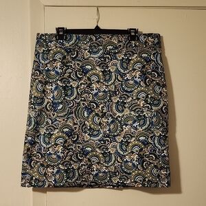 Talbots Blue Patterned Skirt